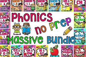 《Phonics No Prep Massive MEGA Bundle》自然拼读练习册 全28册PDF格式 百度云网盘下载