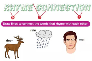 《单词押韵连线英文练习册》 rhyme connection 41页 PDF格式 百度云网盘下载