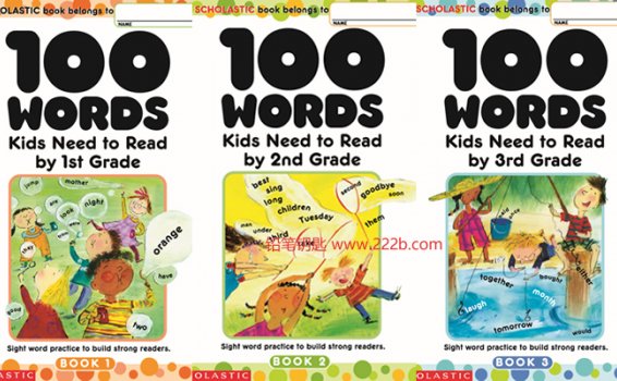 《100 Words Kids Need to Read》1-3册 高频词专项练习册 百度云网盘下载