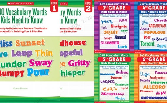 《240 Vocabulary Words Kids Need to Know》G1-G6词汇练习册PDF 百度云网盘下载