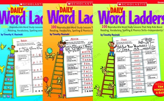 《Scholastic Daily Word Ladders》三册学乐词汇英文练习册PDF 百度云网盘下载