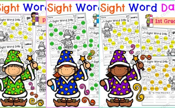 《Sight Word Dab》三册高频词查找涂色书写作业纸 百度云网盘下载