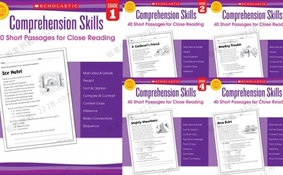 《Comprehension Skills》G1-G5五册阅读理解练习册PDF 百度云网盘下载