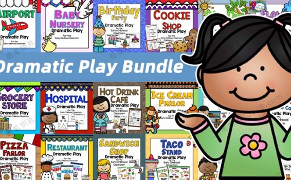 《Dramatic Play Bundle》18册职业认知游戏英文教具资源包PDF 百度云网盘下载