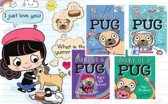 《Diary of a Pug Series》四册哈巴狗日记系列儿童漫画英文章节书 百度云网盘下载