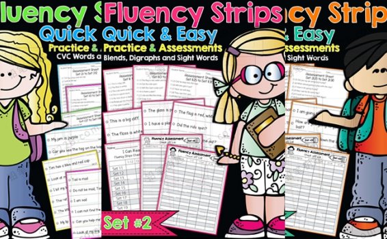 《Fluency Strips BUNDLE》三册英文流利度练习评估词条教具 百度云网盘下载